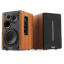 Audizio KS01B Active Bluetooth Bookshelf Speakers, 120W HiFi Home Audio Set, Wood Finish, Optical & RCA Inputs, USB Playback, Wireless Remote, Bass & Treble Controls, Compact Stereo Speakers - 1
