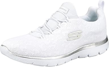 Skechers Women's Summits Leopard Spot Trainers,White Mesh…