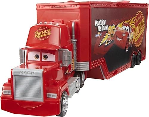 Mattel Disney and Pixar Cars Transforming Mack Playset, 2-in-1 Toy Truck & Tune-Up Station with Launcher, Lift & More, Movie-Inspired Graphics, Gift for Kids Ages 4 Years Old & Up, HDC75