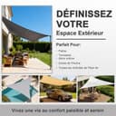 HENG FENG Sun Shade Sail Triangle 3x3x3m Waterproof PES Polyester Canopy Awning Sunscreen with 95% UV Block for Outdoor Patio Garden Anthracite - 6