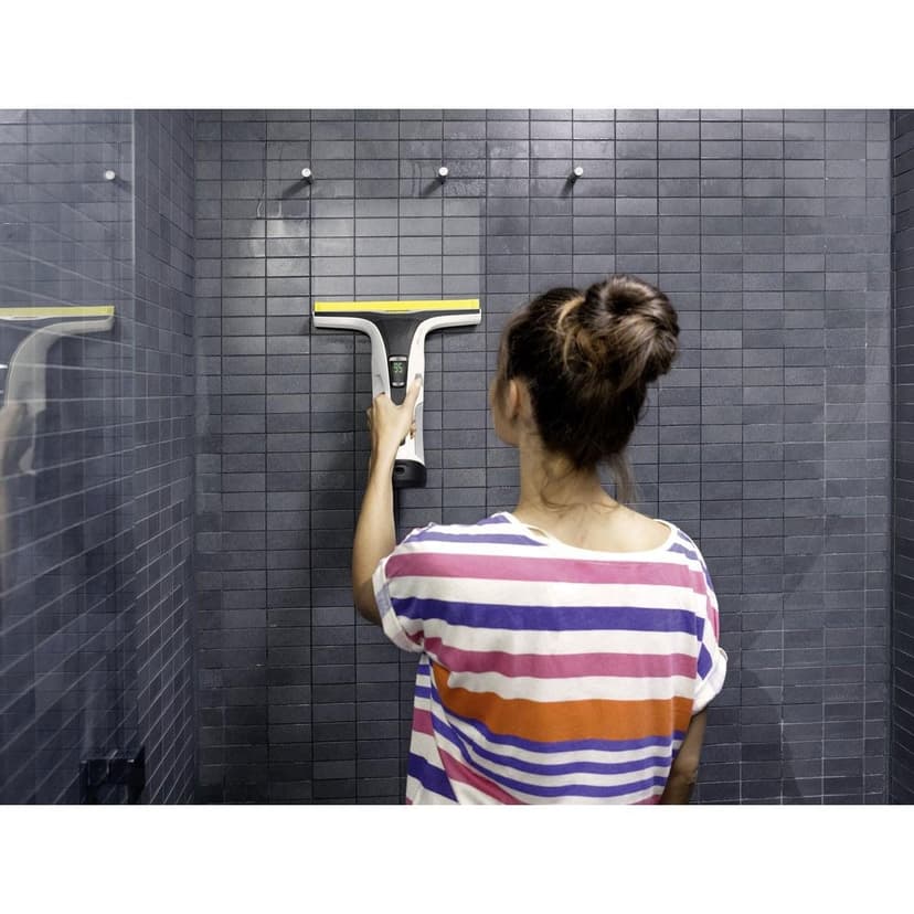 Kärcher WV 7 Signature Line Cordless Window Vacuum Cleaner, Battery Life: 100 Minutes, LED Charge Level Indicator, 2 Suction Nozzles, Spray Bottle with 2 Microfibre Covers, Dirt Scraper, 20 ml Window - 9