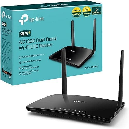 TP-Link Archer MR550 4G+ Cat6 Router 300Mbps Dual Band AC1200 Wi-Fi with SIM Card MicroSIM Gigabit LAN/WAN Port MU-MIMO No Configuration TP-Link OneMesh Technology