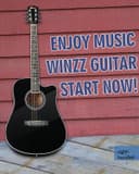 Winzz 4/4 Electro-Acoustic Guitar, Western Guitar Set for Adults and Beginners, Acoustic Guitar 41 Inch with 4-Band Equaliser (Dreadnought, Glossy, Black) - 6