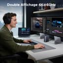UGREEN Revodok Max 13 en 1 Thunderbolt 4 Dock 40Gbps avec 2 TBT4 et 1 DisplayPort Multi USB Data RJ45 1GbE SD TF 3.5mm Port Station d'accueil Dual 4K 60Hz Unique 8K 30Hz Écran Extension - 4