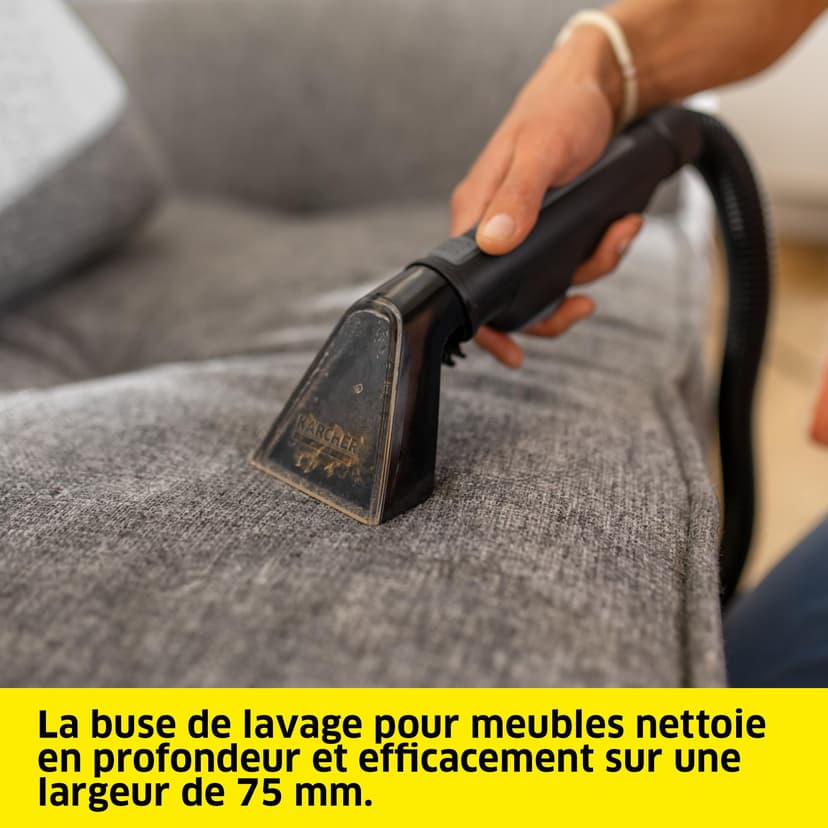 Kärcher Détacheur SE 2 Spot Care, puissance d'absorption : 450 W, réservoir d’eau propre: 1,5 l, surface : 2,89 m², poids: 4,2 kg, buse de lavage pour meubles, brosse pour taches et détergent RM 519 - 4