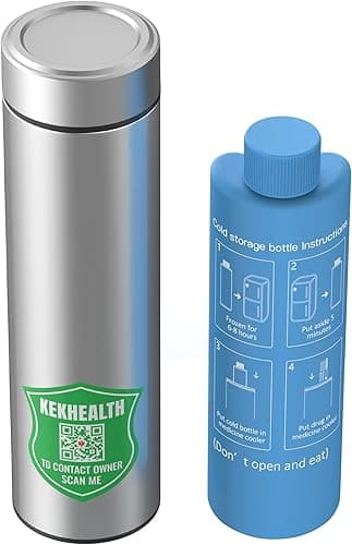 KEKHEALTH 60H Insulin Cooler Travel Case, Insulin Pens Case, Medicine Cool Bag with QR Medical Travel Tag, EpiPen Carry Case Diabetic Travel Kits with Biogel Ice Pack, TSA Approved (Silver)