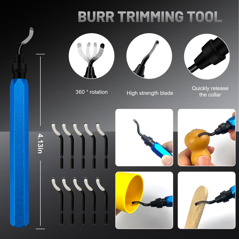 221 Pieces 3D Printer Accessory Kit, 3D Printer Accessories Bring Tool Box Includes Deburring Tool, Suitable for 3D Printing Disassembly, Cleaning and Precision Machining of Tool Boxes - 4