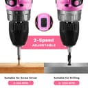 Power Drill Cordless: DEKOPRO Pink Cordless Drill 20V Electric Power Set Tool for Women Drills with Battery and Charger Drills Driver Kit - 5