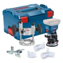 Bosch Professional 18V System Défonceuse portative GKF 18V-8 (butée longit., 2xadapt.aspi.surfaç,écran protection,pince 8mm,clé,base plongeante TE,2x adapt.aspi.base plongeante,L-BOXX,sans batt/charg) - 1