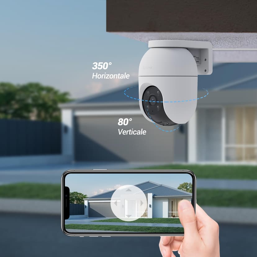 EZVIZ C8c 4MP Caméra Surveillance WiFi Extérieure à 360° avec Suivi Auto-Zoom, Détection de Forme Humaine/Véhicule, Vision Nocturne en Couleur, Audio Bidirectionnel, IP65 Etanche, Défense Active - 3