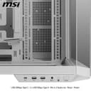 MSI MAG PANO 100L PZ WHITE ATX PC Case - ATX Capacity, Verical GPU Installation Bracket, GPU Holder, Dust Filters, Swinging Storage Bracket, Dual-chamber, USB 20Gbps Type-C - 6