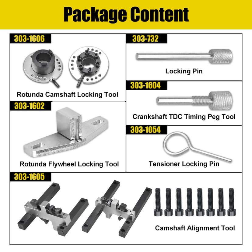 Zoomtools 16pc Timing Tool Kit for Ford Ecoboost 1.0 (SCTi) fit for Mondeo Fiesta (13-17), Focus (12-18) - 2