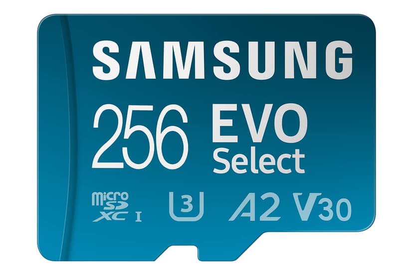 Samsung EVO Select (2024) microSD card + SD adapter, 256GB, Memory card for smartphone and tablet, UHS-I U3, 4K UHD, Full HD, 160 MB/s Read, MB-ME256SA/EU - 1