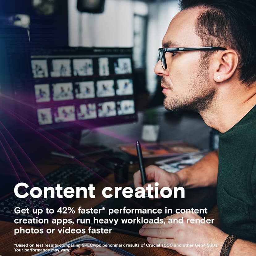 Crucial T500 2TB SSD PCIe Gen4 NVMe M.2, Up to 7400MB/s, TLC NAND, Laptop and Desktop Compatible, Microsoft DirectStorage, Solid State Drive - CT2000T500SSD8 - 6