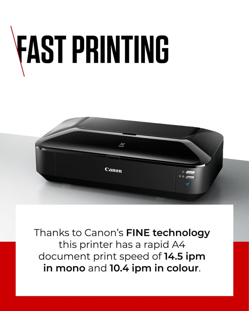Canon PIXMA iX6850 Wireless Printer (Black) - Compact, High-Performance Home Printer - Print A3+ Photo-Lab Quality Documents & Photos - Wi-Fi/Ethernet Connectivity - Replaceable 5 Single Ink System - 5