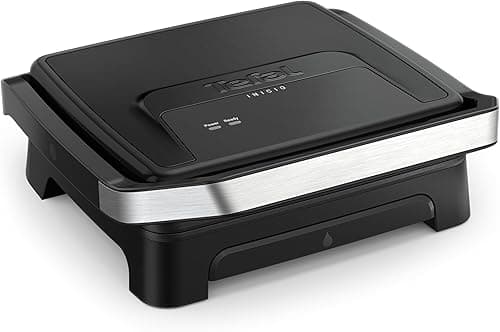 Tefal Inicio, Gril et machine à panini, Chauffe rapide: 2000W, Plaques de cuisson antiadhésives, Grande surface de cuisson, Noir, Inicio, GC271810