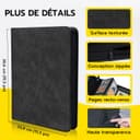 Tolesum Toploader Album pour cartes à collectionner 216, 9 compartiments, 10 pcs 35PT, Classeur pour TCG, cartes MTG, motif vague noire - 2