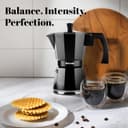 WECOOK! Luccia Italian Coffee Maker, Induction, Aluminium, Express, 1 – 3 Cups Coffee, Suitable for All Kitchens, Black, Silicone Seal Seal, Safety Valve. - 5