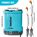 SideKing Pulvérisateur à Dos 16L, Pulvérisateur Électrique Compatible avec Makita 18V, Pression Réglable 7 Bar, Lance Télescopique, Soutien Lombaire, Pulvérisateur de Jardin pour Toiture & Terrasse - 8