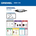 Dremel 3000 Outil Rotatif Multifonction 130W avec 1 Adaptation 25 Accessoires, Vitesse Variable 10000-33000 tr/min pour Découper, Poncer, Percer, Nettoyer, Sculpter, Polir, Graver, Meuler - 9