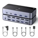 UGREEN 8K@60Hz Displayport KVM Switch 2 Monitors 2 Computers Support 4K@240Hz, 4 Port USB KVM Switcher DP 1.4 KVM Switches for 2 Computers Share Keyboard, Mouse, Hard Drive and 2 Monitors - 1