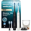 Philips Sonicare DiamondClean 9000 – Brosses à dents électriques connectées pour une meilleure hygiène des dents et des gencives, Noir Rose or, Lot de 2, modèle HX9914/61 - 1