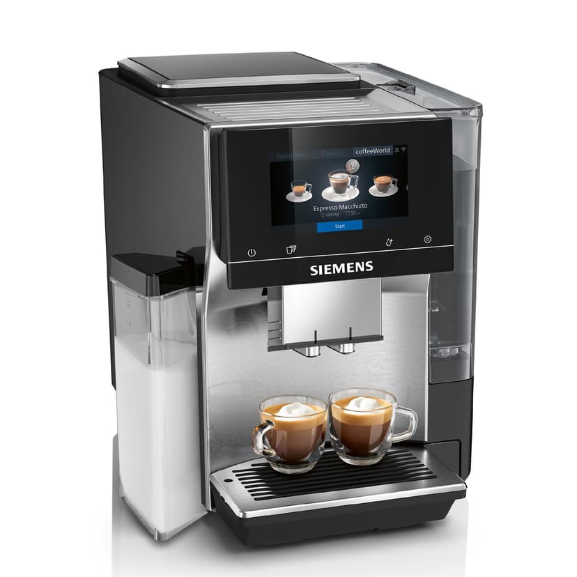Siemens Fully Automatic Coffee Machine EQ700 Integral, Large Coloured TFT Display, 36 Hot and Cold Drinks, Cold Brew, 2-Cup Function, App Control, Automatic Cleaning System, Stainless Steel, Black - 1