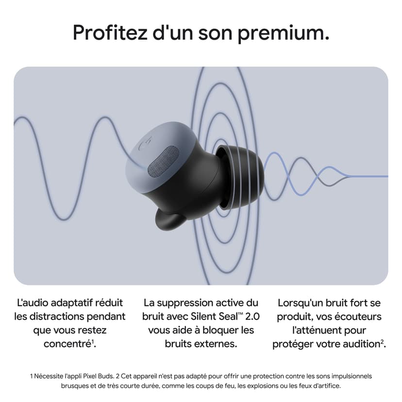Google Pixel Buds Pro 2 – Écouteurs sans Fil avec Suppression Active du Bruit – Écouteurs Bluetooth – Porcelaine - 3