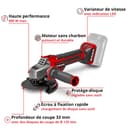 Einhell Professional Meuleuse d’angle sans fil TP-AG 18/125 CE Q Li Power X-Change (18 V, 900 W, Ø 125 mm, prof. de coupe 33 mm, moteur sans charbon, sans disque de coupe ni batterie) - 3