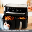 Moulinex Friteuse sans huile, Capacité 8,3 L, Jusqu'à 8 personnes, 7 programmes automatiques, Ecran tactile digital, Économie d'énergie, Air Fryer, Application dédiée, Easy Fry Dual EZ901820 - 7