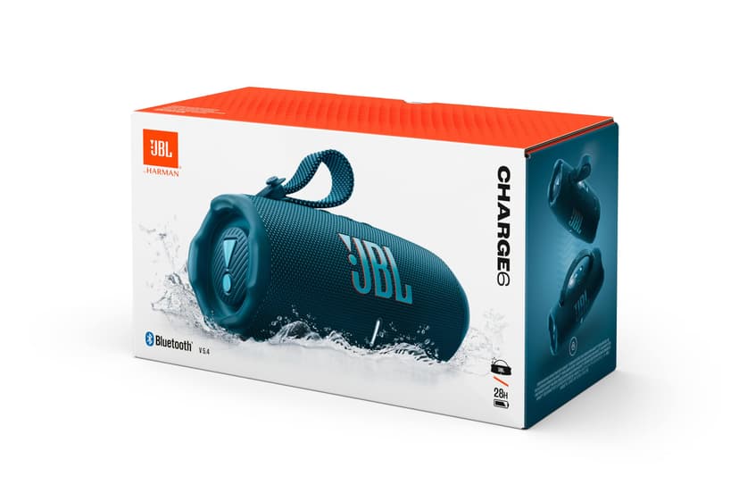 JBL Charge 6, Wireless Portable Bluetooth Speaker, 28 Hours of Playtime, IP68 Waterproof, Dustproof and Drop-Proof, Pro Sound with AI Sound Boost, Auracast Multi-Speaker Connection, Blue - 7