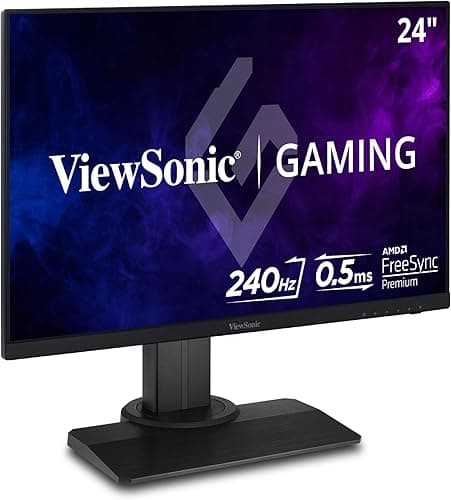 ViewSonic OMNI XG2431 24 Inch 1080p 0.5ms 240Hz Gaming Monitor with AMD FreeSync Premium, Advanced Ergonomics, Eye Care, HDMI and DisplayPort for Esports, Black