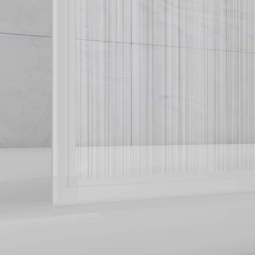 MARWELL Moon Folding Bath Screen - 3-Piece, White Aluminium Frame, Plastic, 120 x 130 x 5 cm - Shower Enclosure for Bathtub - 4