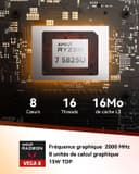 GEEKOM A5 Mini PC avec AMD Ryzen 7 5825U(jusqu'à 4,5 GHz), Graphiques Vega 8, 32Go DDR4 RAM, 512Go SSD, Lecteur SD, Muet Compatible 4 écrans 8K UHD, 2.5G LAN, 3ans d'assistance, Office Home - 3