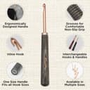 KnitPro Oasis Interchangeable Crochet Hook Starter Set with Wooden Handle - for Both Beginner and Experienced Crocheters - 1 Set, Rose Gold, 2.00-5.00mm - 4