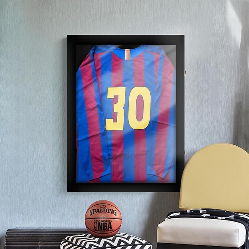 Tinkeps Football Shirt Frame Display - Engineered Wood & Acrylic, Jersey Display Case, Black - 7