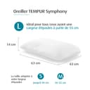 TEMPUR Oreiller de sommeil Symphony, Mousse à mémoire de forme, oreiller ergonomique de soutien cervical pour dormeurs sur le dos et sur le côté, soutien ferme, L (63 x 43 x 14 cm), Blanc - 2