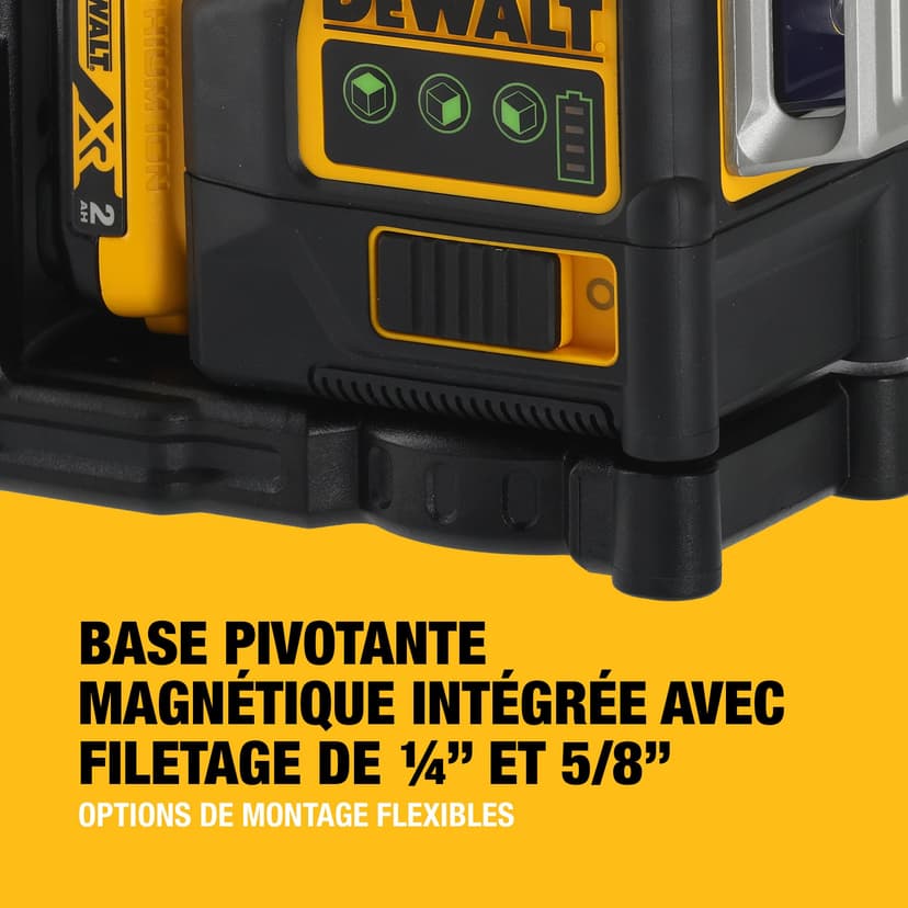 DEWALT - Laser en croix vert XR 12V 3x360°, avec 1x batterie 2Ah, DCE089D1G-QW - 9