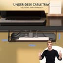 FLEXISPOT Standing Desk, 140 x 80 x (73-123), Electric Height Adjustable, Control Panel with Memory Functions, Teleworking Desk (Black Frame + Maple Table) - 4