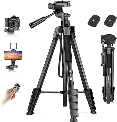 Nineigh Camera Phone Tripod, 75'' Lightweight DSLR Camera…