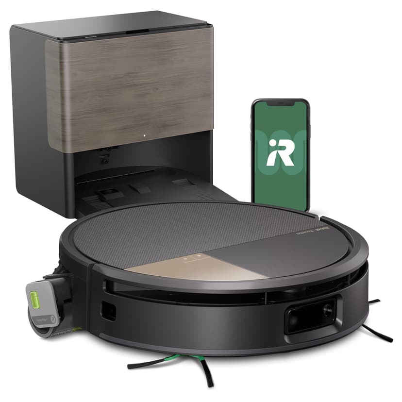 iRobot Roomba Max 705 Combo + Base AutoWash, Rouleau serpillière PowerSpin, Protection du Rouleau, Deux brosses, Vidage Automatique, Séchage du Rouleau à l’air Chaud, évite Les Objets, LiDAR, Noir - 1