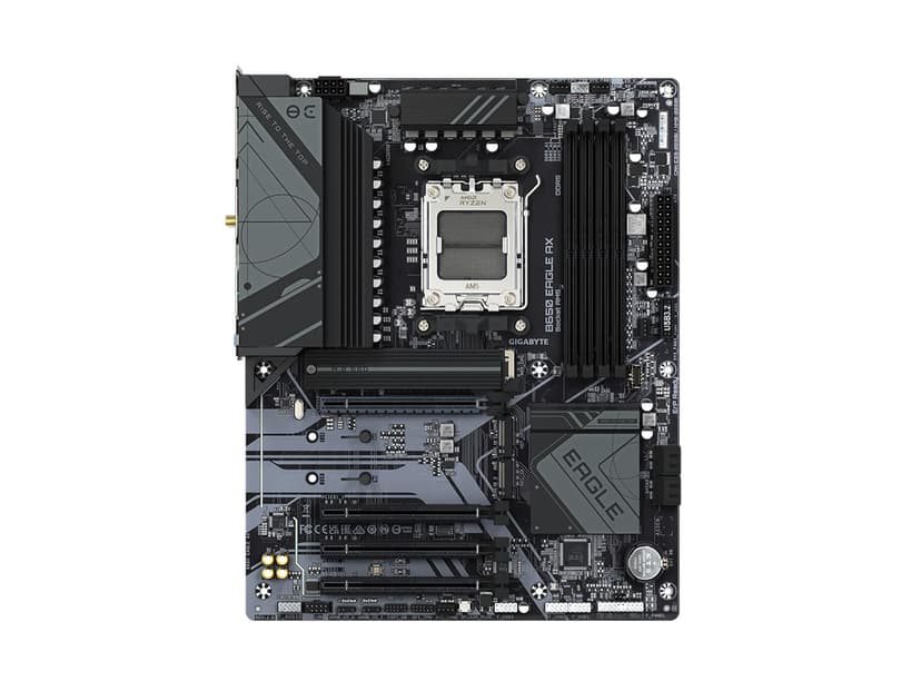 GIGABYTE B650 Eagle AX AM5 LGA 1718 AMD B650 ATX Motherboard, DDR5, Triple M.2 (1x PCIe 5.0 M.2 + 2X PCIe 4.0 M.2), USB 3.2 Gen2x2 Type-C, AMD Wi-Fi 6E, Realtek GbE LAN - 2