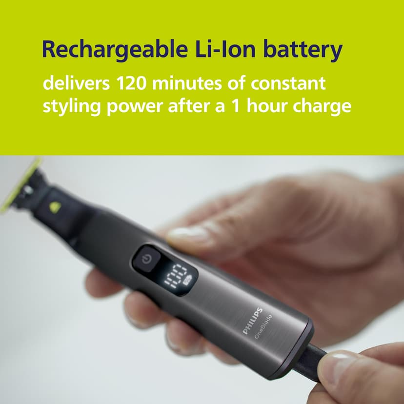 Philips OneBlade Pro 360 Face & Body Electric Beard Trimmer, Shaver and Bodygroomer With 360 Blades, Bodygrooming Kit, Charging Stand and Travel Case - 6