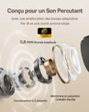 Baseus Bowie MC1 Casque Ouvert, Ecouteur Conduction Osseuse avec Son Impressionnant, Renforcement des Basses Adaptatif, Bluetooth 5.4, Réduction du Bruit Lors des Appels, IP57, Autonomie de 40h - 7