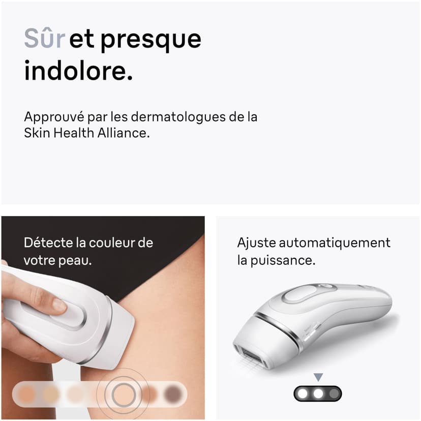 Braun Silk-Expert Pro 3 Pulsed Light, Home Hair Removal, Alternative to Laser Hair Removal, IPL Epilator with Case and 3 Heads for Face and Body, White/Silver, PL3230 - 5