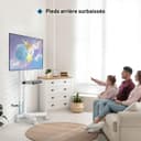BONTEC Mobile TV Stand on Wheels, Free Standing TV Stand for 23-60 Inch LED LCD Plasma TVs, Rolling Floor TV Cart with Height Adjustable Laptop Shelf, Max VESA 400x400mm, Holds up to 25kg, white - 6