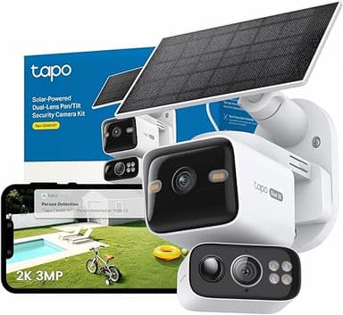 Tapo C645D Outdoor Wifi Camera Kit with Solar Panel, 2K D…
