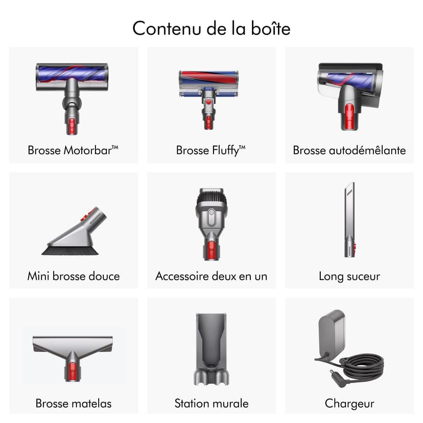 Dyson V8 Absolute Aspirateur sans Fil, 115 AW, Jusqu’à 40 Min d’autonomie, Brosse Motorbar Anti-enchevêtrement, élimine Les Poils d’Animaux, tête Fluffy, aspirateur à Main et Sol - 4