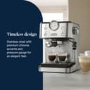 De'Longhi Linea Classic EM450.M Machine à café manuelle avec tige vapeur, machine à expresso avec pompe barista, buse pour cappuccino, filtre double paroi, 15 bar, tasse jusqu'à 13 cm, acier - 2