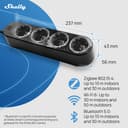 Shelly Power Strip 4 Gen4 Smart Wi-Fi Power Strip 4 Way Power Measurement, 16A Total, 3500W, Timer, Zigbee, Google, Alexa, Siri, No Hub Needed, Matte Black - 3